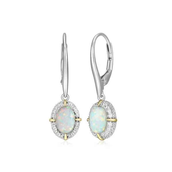 Sterling Silver Oval Opal Drop Earrings Moore Jewelers Laredo, TX