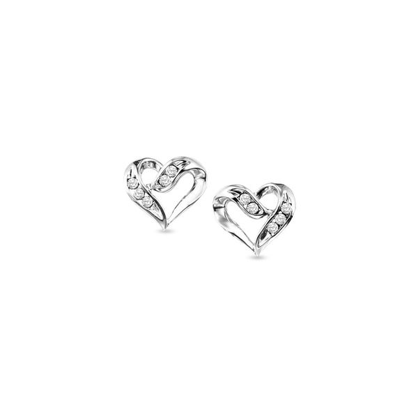 Sterling Silver Open Heart Button Earrings Moore Jewelers Laredo, TX