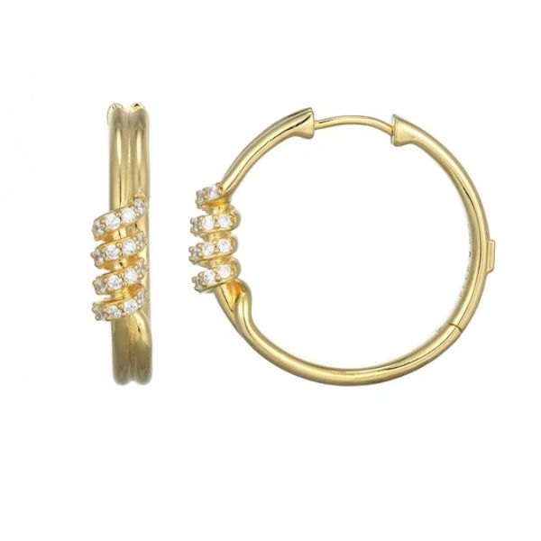 Sterling Silver Yellow Plated Hoop Earrings Moore Jewelers Laredo, TX