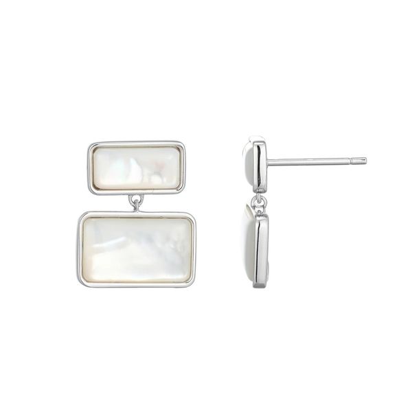 Sterling Silver Mother of Pearl Tiered Earrings Moore Jewelers Laredo, TX