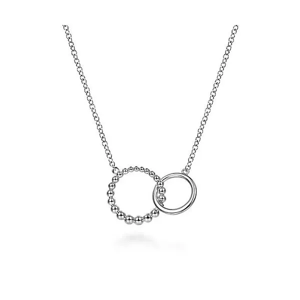 Sterling Silver Bujukan Beaded Double Circle Necklace Moore Jewelers Laredo, TX