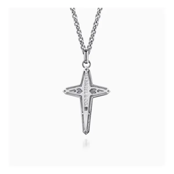 Sterling Silver Geometric Cross Pendant Image 2 Moore Jewelers Laredo, TX