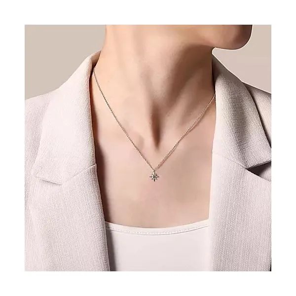 Sterling Silver Necklaces With 0.03Tw Round Diamonds Image 2 Moore Jewelers Laredo, TX