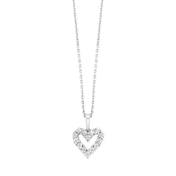 14K White Gold Heart Diamond Necklace Moore Jewelers Laredo, TX