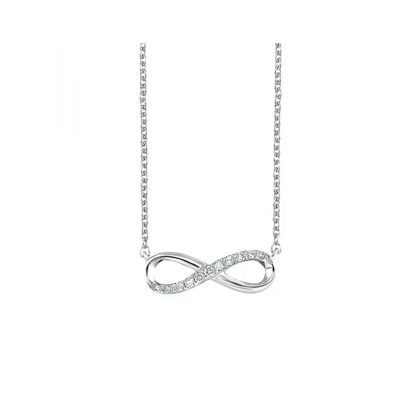 Sterling Silver Infinity Diamond Necklace Moore Jewelers Laredo, TX
