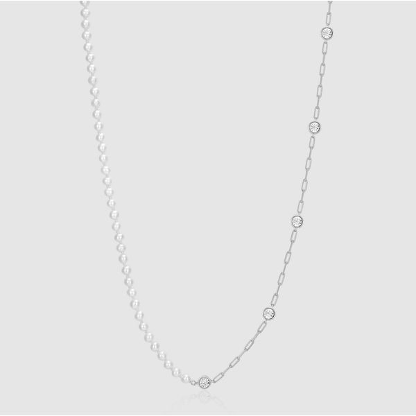 Sterling Silver Station Paperclip Necklace Moore Jewelers Laredo, TX