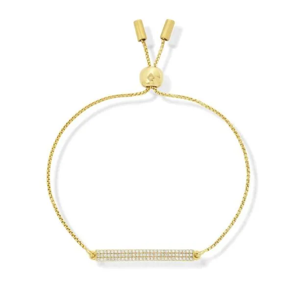 Satin Bolo Bracelet With Pave White Topaz Bar Moore Jewelers Laredo, TX