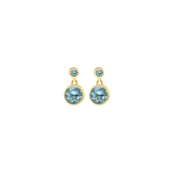 Satin Drop Earrings With Blue Topaz Moore Jewelers Laredo, TX