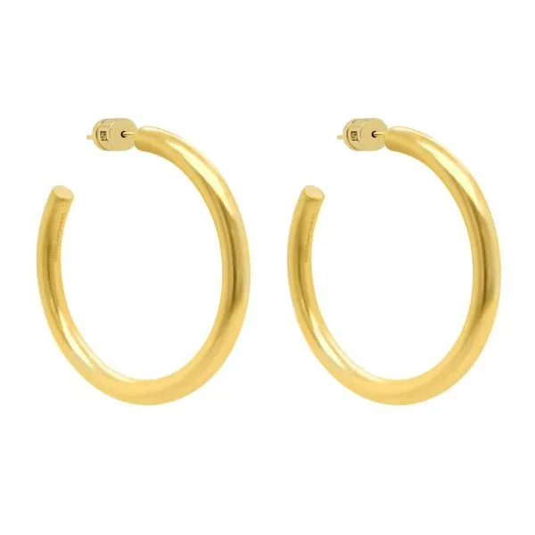 Plated Satin Medium Hoop Earrings Moore Jewelers Laredo, TX