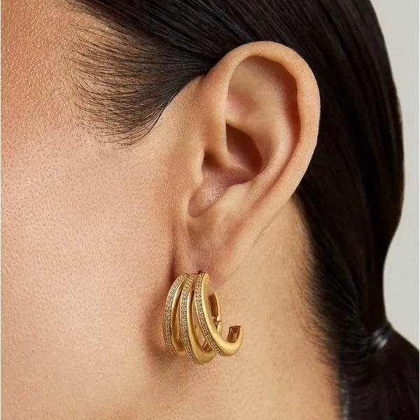 Plated Satin Hoop Earrings Moore Jewelers Laredo, TX