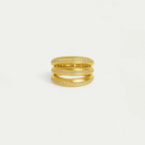 Plated Three Row Pave Ring Moore Jewelers Laredo, TX