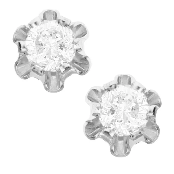 Children's 14K White Gold Studs Moore Jewelers Laredo, TX