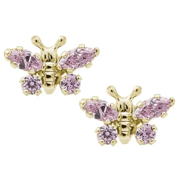 Children's 14K Yellow Gold Butterfly Studs Moore Jewelers Laredo, TX