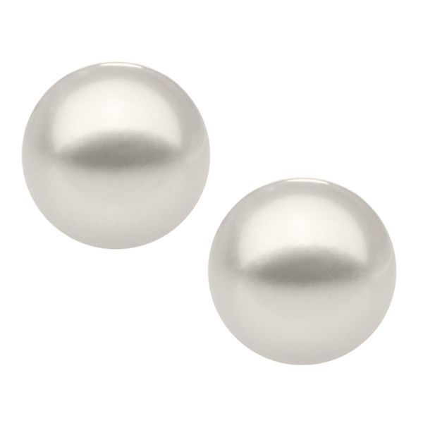 Children's 14K Gold Round Pearl Stud Earrings Moore Jewelers Laredo, TX