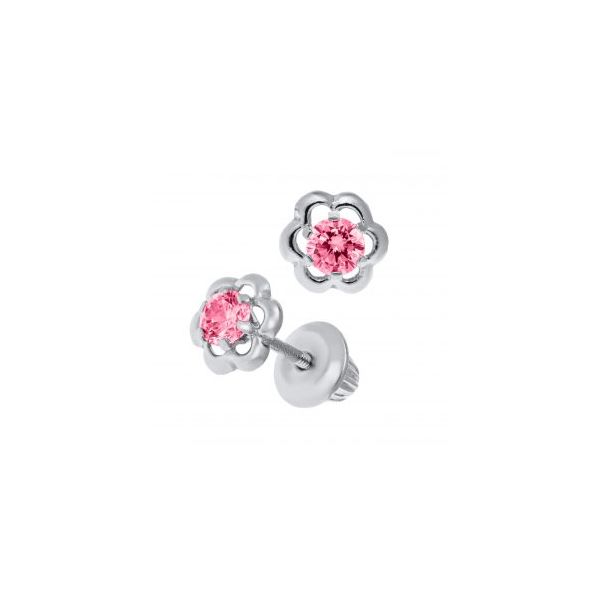 Children's 14K White Gold Flower Studs Moore Jewelers Laredo, TX