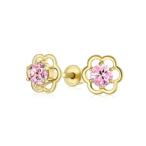 Children's 14K Gold Flower Studs Moore Jewelers Laredo, TX