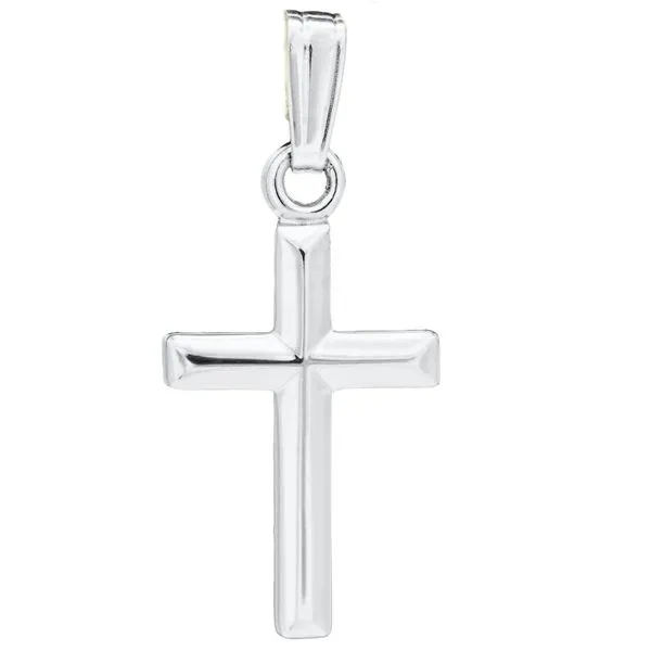 Children's 14K White Gold Cross Pendant Image 2 Moore Jewelers Laredo, TX