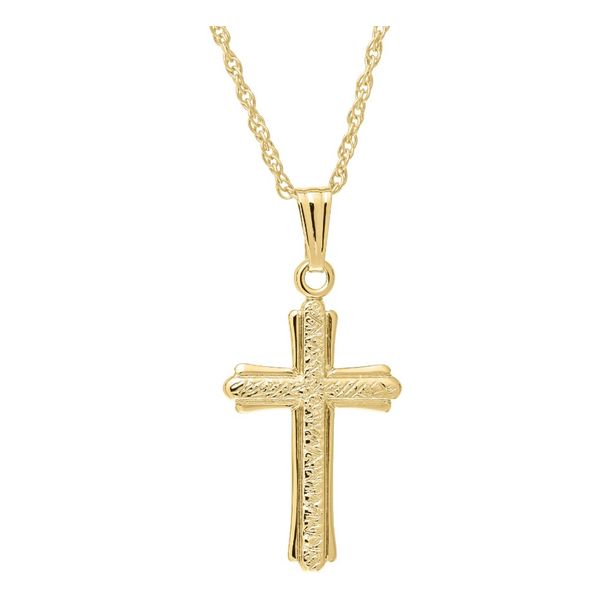 Children's 14K Gold Embossed Cross Chain Moore Jewelers Laredo, TX