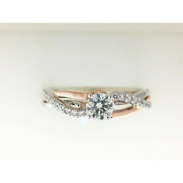 14K Two-Tone Rose/White Diamond Wedding Set Morgan's Jewelers Winona, MN