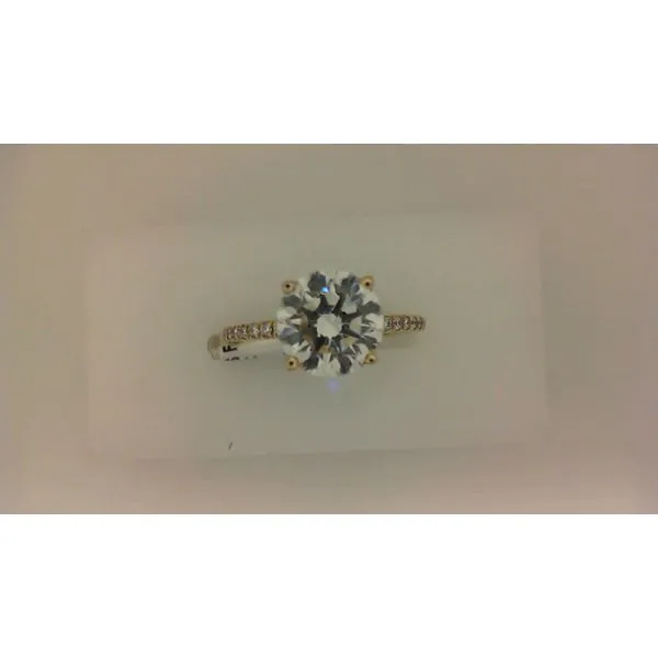 14K Yellow Gold Halo Engagement Ring