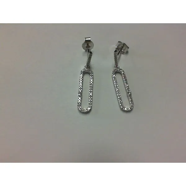 14K White Gold Diamond Drop Earrings