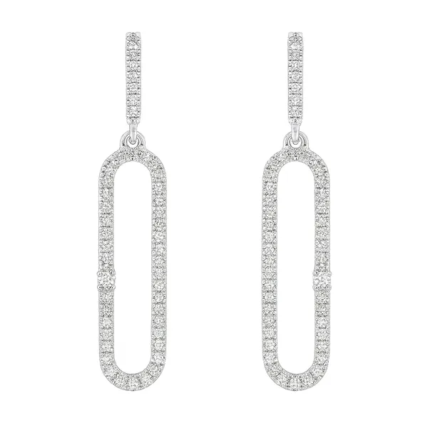 14K White Gold Diamond Drop Earrings Morgan's Jewelers Winona, MN