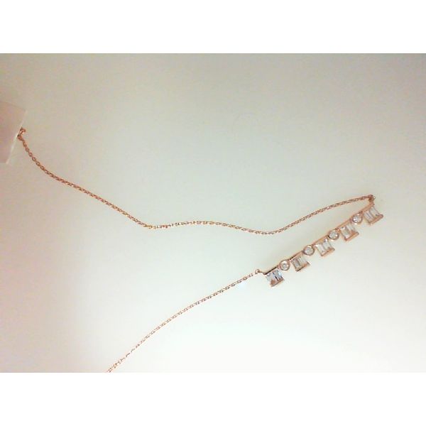 10K Rose Gold Multi Stone Diamond Necklace Morgan's Jewelers Winona, MN