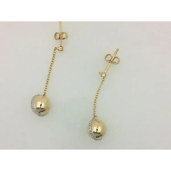 10K Yellow Gold Diamond Drop Earrings Morgan's Jewelers Winona, MN