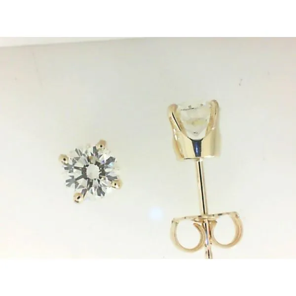 14K Yellow Gold Solitaire Earrings