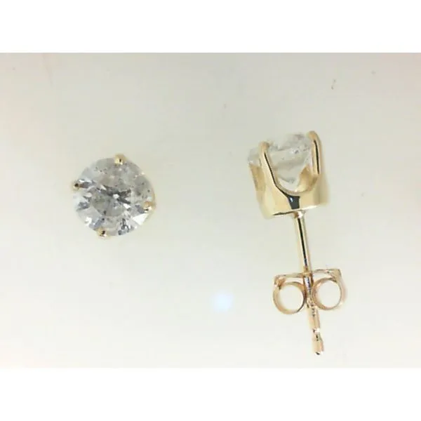 14K Yellow Gold Solitaire Earrings