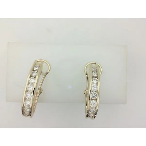 10K Yellow Gold Oblong Channel Set Earrings Morgan's Jewelers Winona, MN
