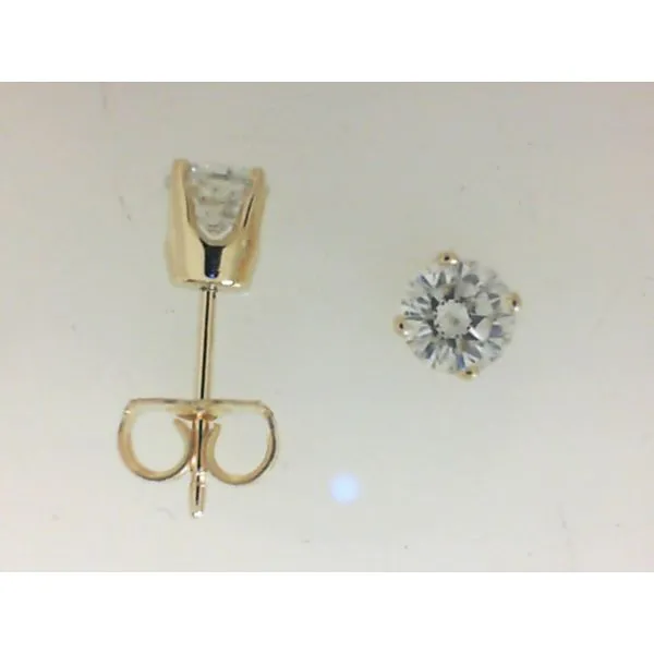 14K Yellow Gold Solitaire Earrings