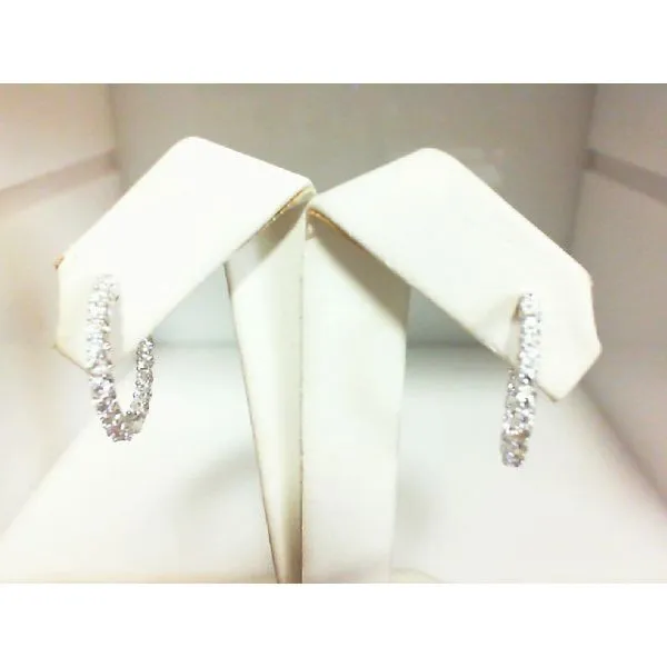 14K White Gold Inside Out Hoops Earrings