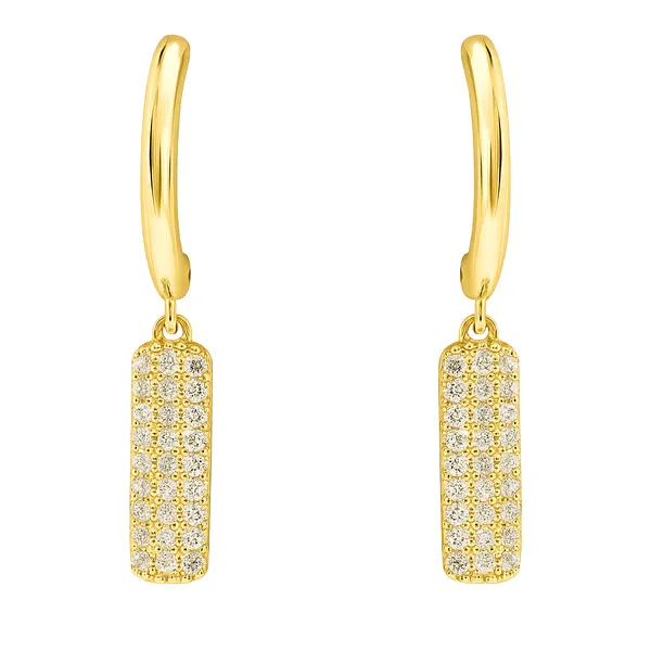 14Kt Yellow Gold Honeycomb Mini Drop Earrings Morgan's Jewelers Winona, MN