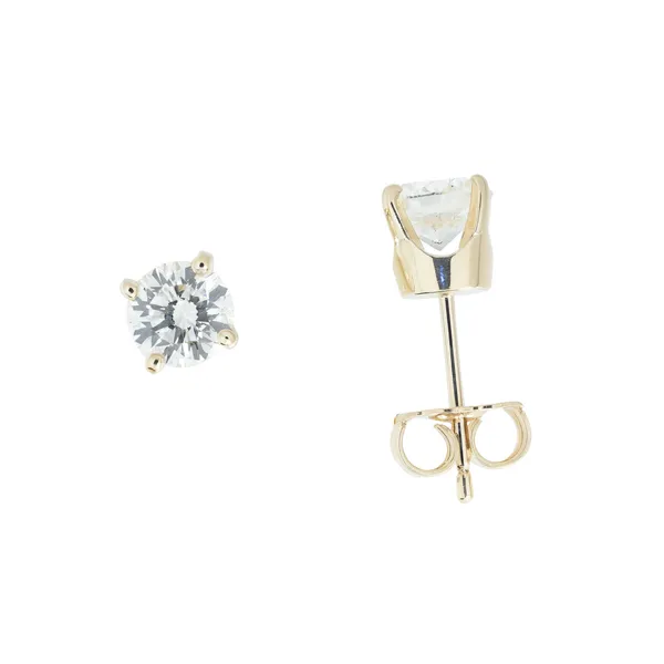 14K Yellow Gold Solitaire Earrings Morgan's Jewelers Winona, MN