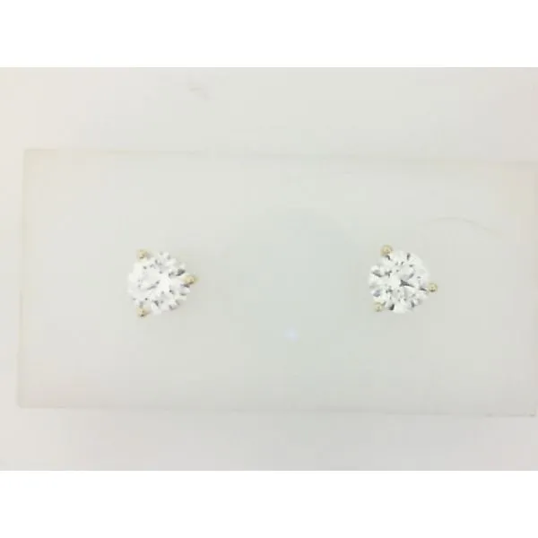 14Kt Yellow Gold Lab Grown Diamond Stud Earrings with 1ctw Round Lab Grown Diamonds Morgan's Jewelers Winona, MN