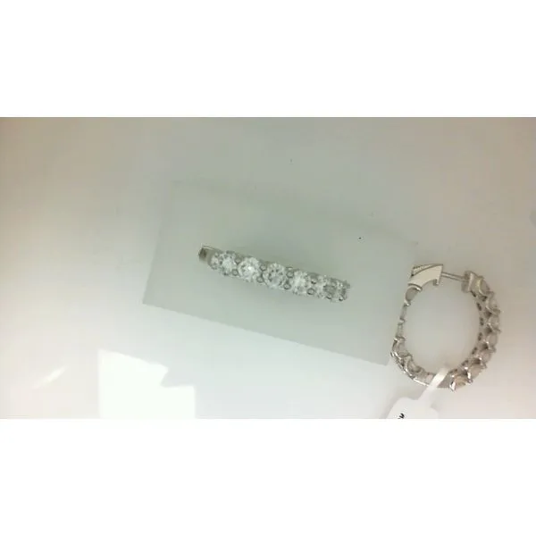 14Kt White Gold Round Inside Out Hoop Earrings Morgan's Jewelers Winona, MN