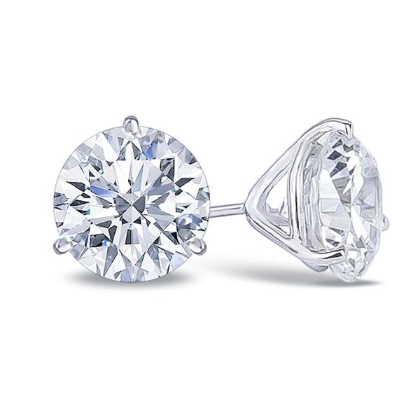 14K White Gold Diamond Stud Earrings Morgan's Jewelers Winona, MN