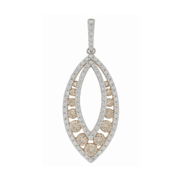 14Kt Rose Pendant with Diamonds Morgan's Jewelers Winona, MN
