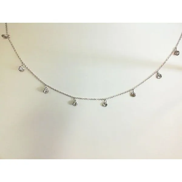 14Kt White Gold Diamond Hanging Necklace
