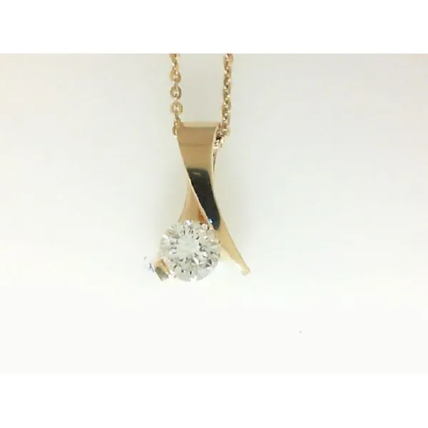 14K Yellow Gold Solitaire Pendant