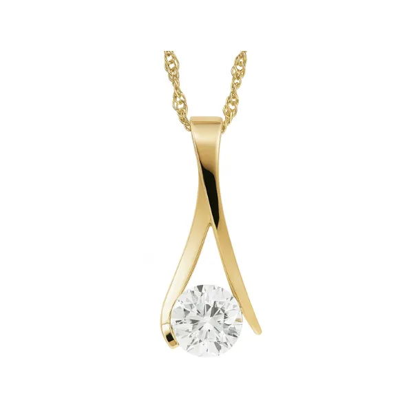 14K Yellow Gold Solitaire Pendant Morgan's Jewelers Winona, MN