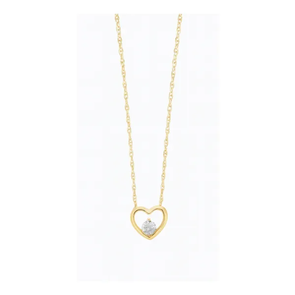 10K Yellow Gold Open Heart Pendant Morgan's Jewelers Winona, MN