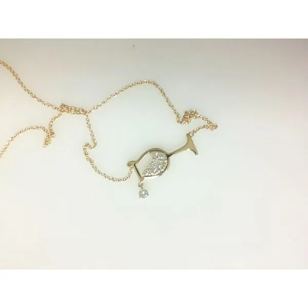 14K Yellow Gold Wine Glass Pendant