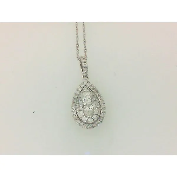 14K White Gold Diamond Drop Pendant similar item image