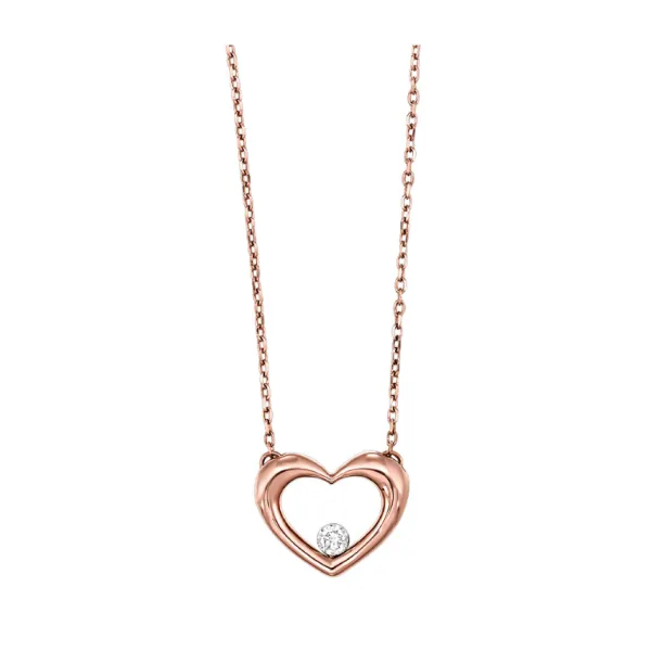 10K Rose Gold Diamond Heart Pendant Morgan's Jewelers Winona, MN