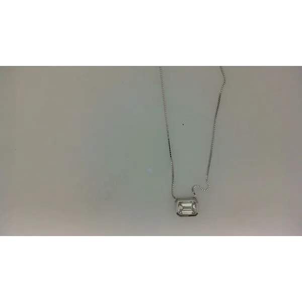 14K White Gold Emerald Pendant Morgan's Jewelers Winona, MN