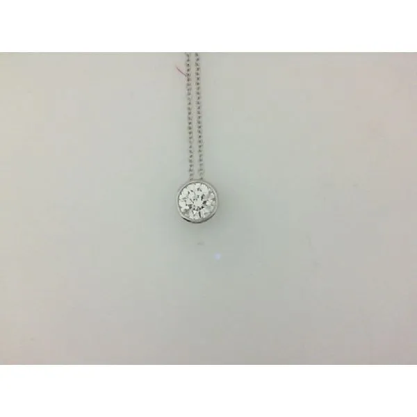 14Kt White Gold Bezel Set Diamond Solitaire Necklace Morgan's Jewelers Winona, MN