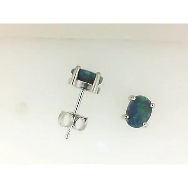 14K Yellow Gold Opal Solitaire Earrings Morgan's Jewelers Winona, MN