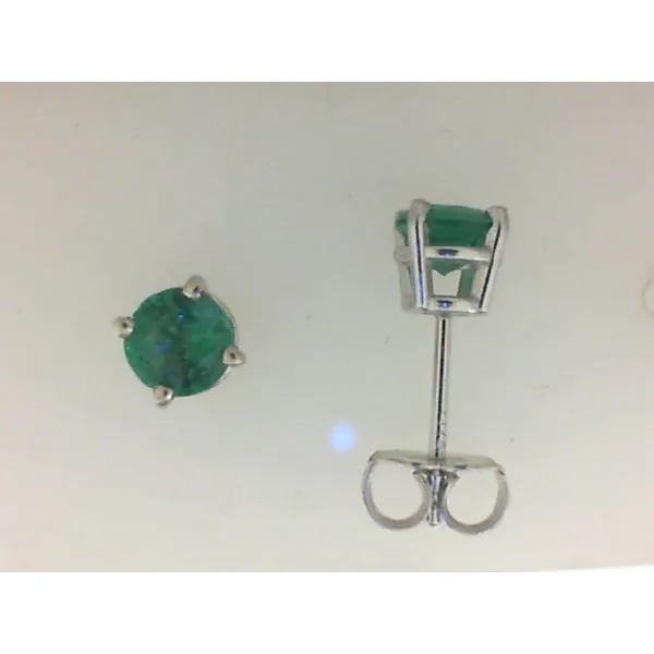 14K White Gold Emerald Earrings Morgan's Jewelers Winona, MN